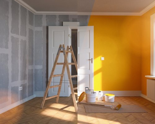 Painting before after